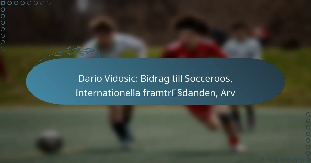 You are currently viewing Dario Vidosic: Bidrag till Socceroos, Internationella framträdanden, Arv