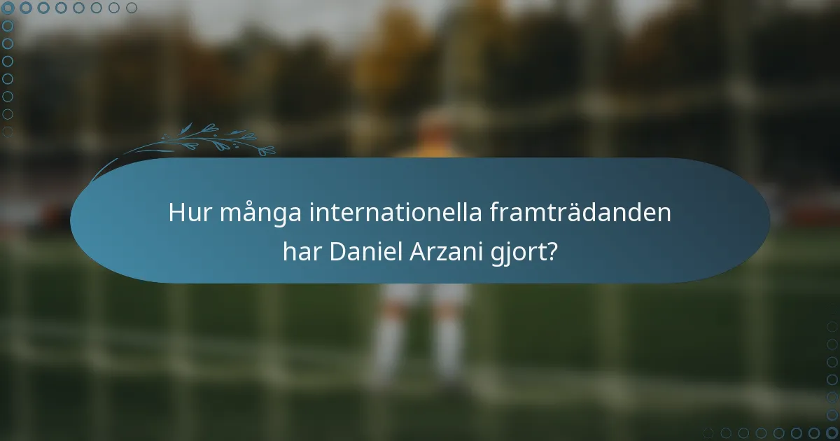 Hur många internationella framträdanden har Daniel Arzani gjort?