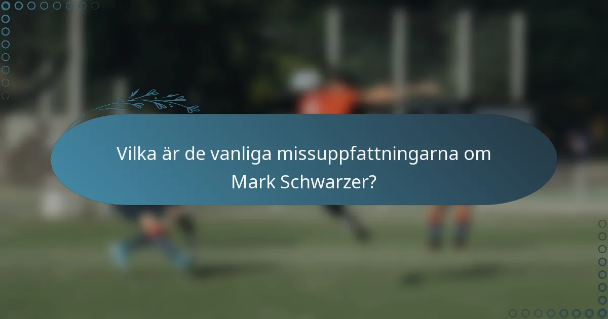 Vilka är de vanliga missuppfattningarna om Mark Schwarzer?