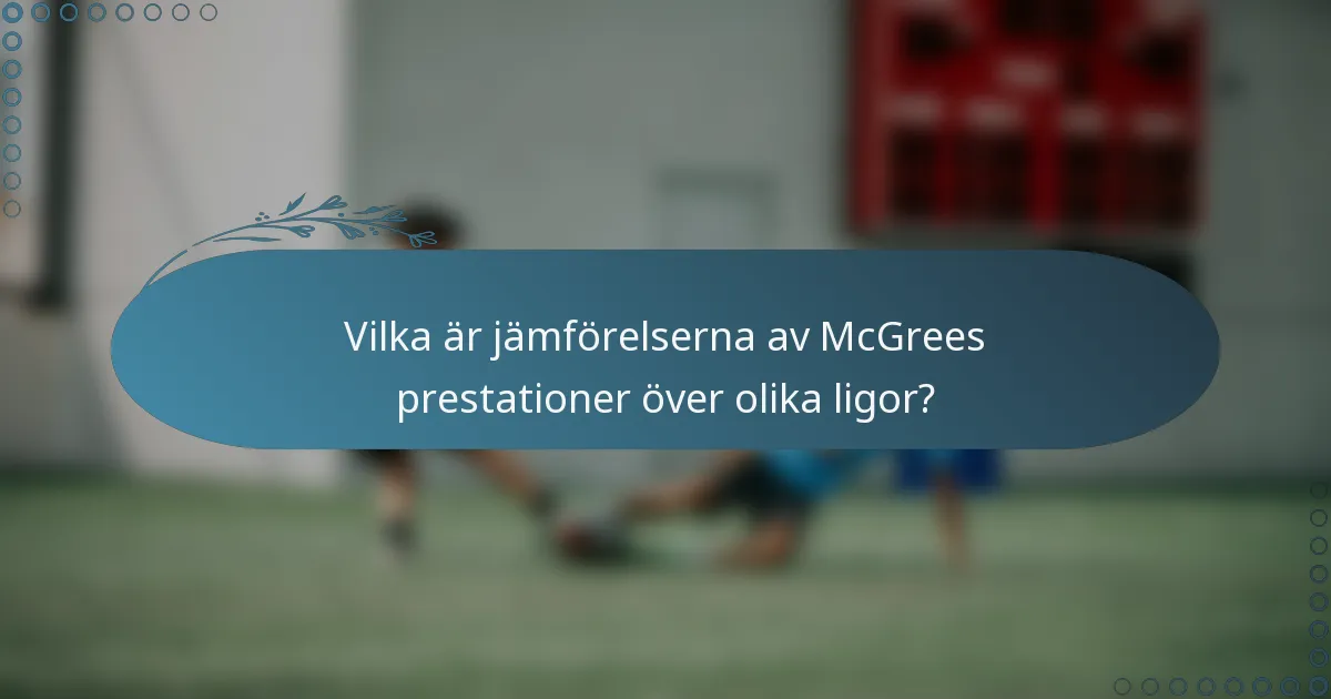 Vilka är jämförelserna av McGrees prestationer över olika ligor?