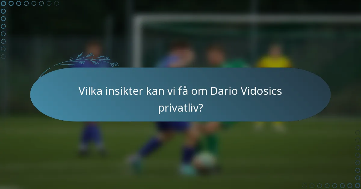 Vilka insikter kan vi få om Dario Vidosics privatliv?
