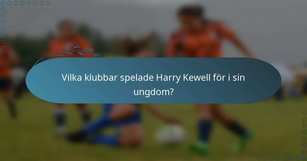 Vilka klubbar spelade Harry Kewell för i sin ungdom?